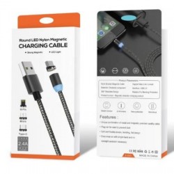 Магнитен захранващ кабел 3 в 1 за Android, IOS, Type C