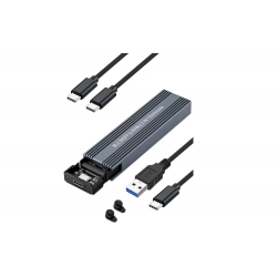 Външен SSD корпус, BeSmart, M.2 NVME SATA адаптер, USB 3.1 Gen 2, до 6Gbps/10Gbps, външен шкаф за 2242 2260 2280 SSD дискове, поддръжка на UASP Trim, с USB C към C и USB A към C кабели, алуминий, сребрист
