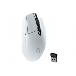 Мишка, Logitech G304 LIGHTSPEED 12K сензор, лек, 250 часа живот на батерията, вградена памет, PC Mac - Бял
