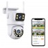 Водоустойчива камера BeSmart, ICSee, 6MP, Двойна, WIFI IP FULL HD, Бяла