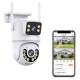Водоустойчива камера BeSmart, ICSee, 6MP, Двойна, WIFI IP FULL HD, БялаКамери за видеонаблюдение за външен монтаж
