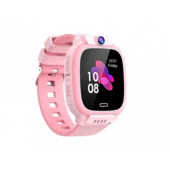 Детски смарт часовник BeSmart, Q19 Dowear, GPS, 4G, Водоустойчив, РозовBlack Friday