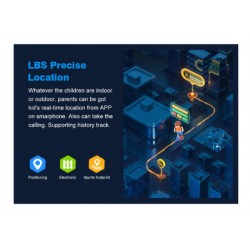Ceas inteligent pentru copii BeSmart Q16S, ecran tactil color de 1,44″, rezistență la apă 1 ATM, GPS, SOS, albastru