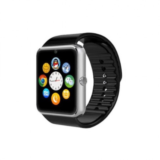 Смарт часовник Smart Wear GT08, слот за сим карта и мемори карта, камера, bluetooth, Сребрист Мъжки Смарт Часовници