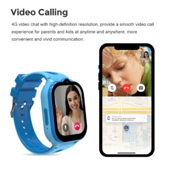 Детски смарт часовник BeSmart LT52 4G GPS, GPS наблюдение, WIFI, 2", HD камера, видеообаждане, SOS бутон, училищен режим, GeoFence, шпионско наблюдение, РозовBlack Friday