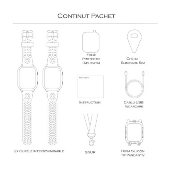Детски GPS смарт часовник BeSmart LT56, GPS наблюдение, WIFI, 1.83", HD камера, видео разговори, SOS бутон, училищен режим, GeoFence, шпионско наблюдение, 2 каишки, връзка за връзка, ЛилавBlack Friday