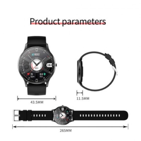 Смарт часовник BeSmart Y66 Pro, Водоустойчив IP68, 1.28 инчов HD Full touch control, Резолюция 240*240 пиксела, Батерия 160mAh, ЧеренBlack Friday