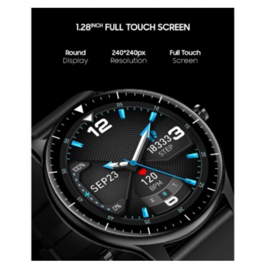 Смарт часовник BeSmart Y66 Pro, Водоустойчив IP68, 1.28 инчов HD Full touch control, Резолюция 240*240 пиксела, Батерия 160mAh, ЧеренBlack Friday