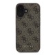 Калъф за телефон Guess, съвместим с iPhone 16, естествена кожа, Кафяв