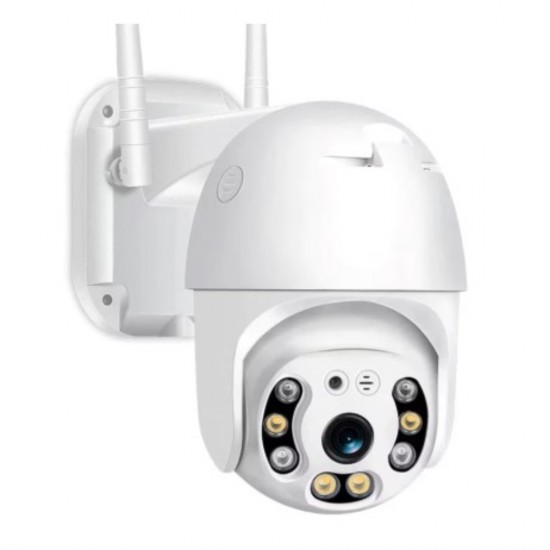 Камера за наблюдение BeSmart, 4MP, UHD, WIFI, SD, ICSEE, Ротация, Автоматично проследяване, БялаКамери за видеонаблюдение за външен монтаж