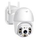 Камера за наблюдение BeSmart, 4MP, UHD, WIFI, SD, ICSEE, Ротация, Автоматично проследяване, БялаКамери за видеонаблюдение за външен монтаж