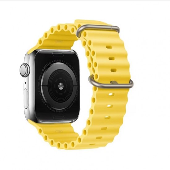 Каишка за Apple watch релеф 42-49мм, жълта Аксесоари за Smartwatch