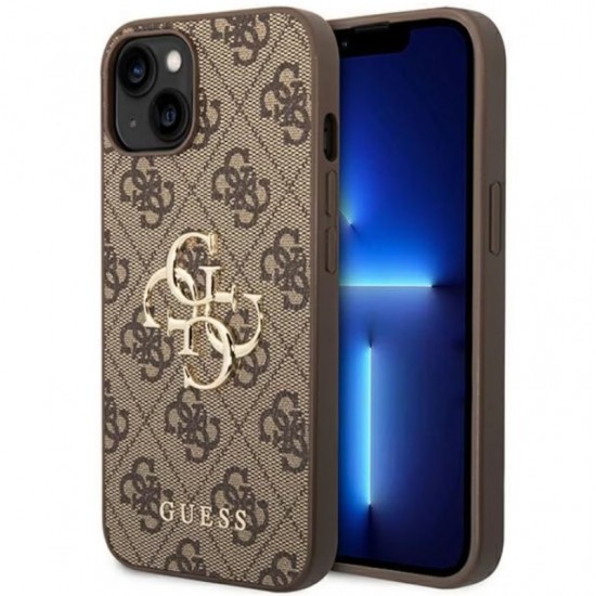 Калъф Guess 4G Metal Logo за Apple iPhone 13, Кафяв