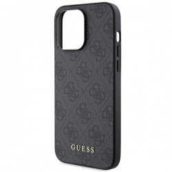 Оригинален твърд гръб GUESS, За Apple iPhone 15, Сив