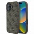 Калъф за телефон Guess, съвместим с iPhone 16, естествена кожа, Кафяв