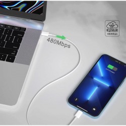 BeSmart 20w– комплект съвместим с Apple, iPhone и iPad, USB-C адаптер 20W с Lightning кабел, бял, 2 в 1
