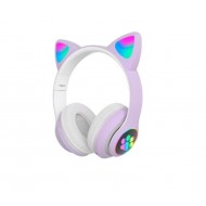 Căști CAT cu lumini LED colorate, BT5.0, mov