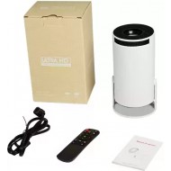 Преносим мини проектор, BeSmart, поддръжка на 1080P, WiFi 6 BT 5.0, 180 градуса, вградена операционна система Android 11.0, бял