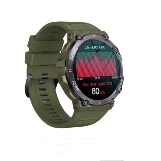 Смарт часовник BeSmart K56PRO, IP68, Bluetooth разговори, Известия за социални медии, Наблюдение на физическата активност/сън/сърдечен ритъм/SpO2 оксиметър, 24/7 фитнес тракер, 400mAh,  зеленМъжки Смарт Часовници