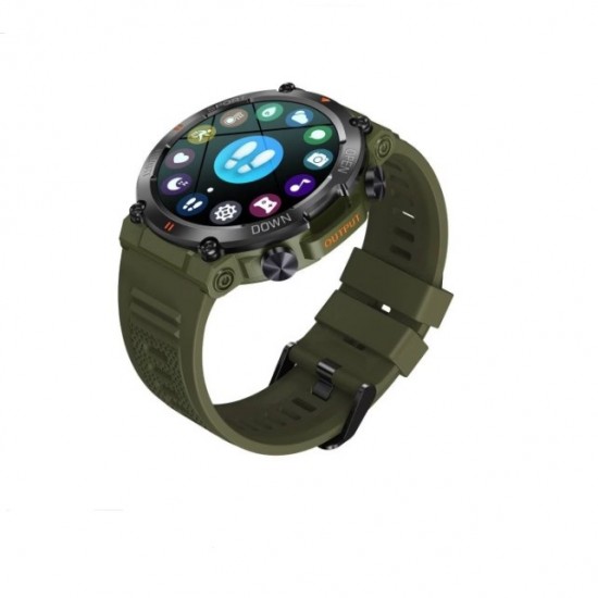 Смарт часовник BeSmart K56PRO, IP68, Bluetooth разговори, Известия за социални медии, Наблюдение на физическата активност/сън/сърдечен ритъм/SpO2 оксиметър, 24/7 фитнес тракер, 400mAh,  зеленМъжки Смарт Часовници