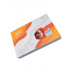 Комплект BeSmart X90 Ultra, 4 in 1, Смарт Часовник, Безжични слушалки, Силиконов протектор, Силиконова каишка, сив