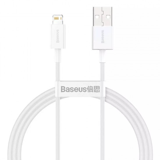 Кабел  Baseus Superior, USB Lightning,  2.4A, бялUSB Кабели за смарт телефони