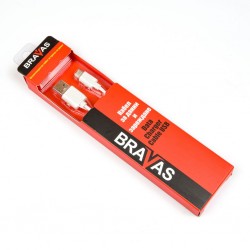 Кабел BRAVAS USB Type A - Type C, 1м, бял, серт