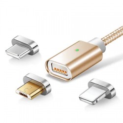 Магнитен захранващ кабел 3 в 1 за Android, IOS, Type C