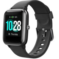 Смарт часовник SolMI ID205L, работещ с приложение VeryFitPro, голям цветен екран с висока резолюция, за спорт и ежедневие, водоустойчивост IP68, Черен