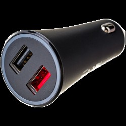 Зарядно устройство Xiaomi Mi 37W Dual-Port Car Charger, от автомобилна запалка към 2x USB Type-A(ж), 45V/2A, 37W, черно