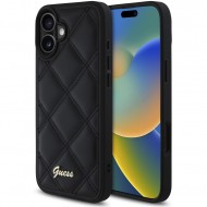 Калъф Guess PU Leather Quilted – iPhone 16 Plus – Черен