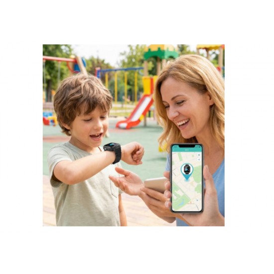 Детски смарт часовник BeSmart Q12, Сим карта и камера, LBS Tracking, Водоустойчив, ЧеренBlack Friday