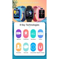 BeSmart DH11 детски GPS 4G смарт часовник, син, с GPS локация, Wi‑Fi, SOS бутон, предна камера и функция за телефон