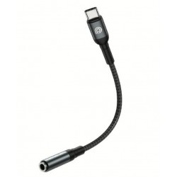 BeSmart 19394 USB-C към 3,5 мм аудио адаптер с DAC, функция за разговори, 12 cm, сив