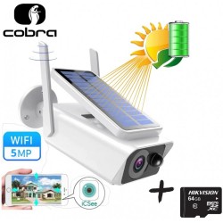 20100 Cameră WiFi de supraveghere cu panou solar, 5MP Full HD, albă