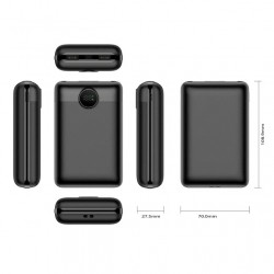 BeSmart 1494 baterie externă 20000 mAh, 18 W, 22,5 W, LED, 2 USB-A, micro USB, neagră