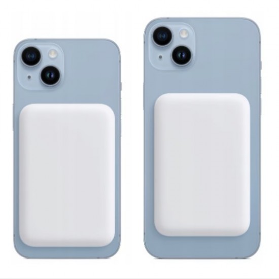 Външна безжична батерия BeSmart MagSafe, CO2, 5000mAh 15W, съвместима с iPhone, бялВъншни батерии