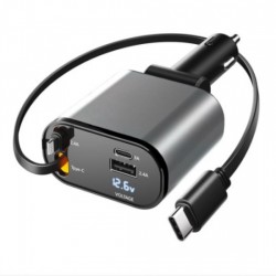 BeSmart 100W Retractable, Super Fast Charge, 4 в 1, Universal, Type-C + Lightning, USB, съвместимо със Samsung и iPhone