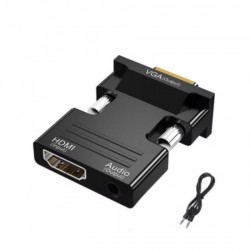 BeSmart 10555 adaptor HDMI la VGA cu port audio, Full HD, negru