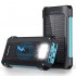 BeSmart 19655 – Baterie solară externă, 30 000 mAh, cu lanternă LED, rezistentă la apă, neagră