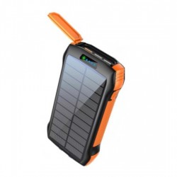 BeSmart 19762 Baterie externă solară de 33 500 mAh, încărcare rapidă, lanternă LED, IP67, neagră