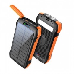 BeSmart 19762 Baterie externă solară de 33 500 mAh, încărcare rapidă, lanternă LED, IP67, neagră