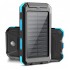 BeSmart 1500 – Външна соларна батерия 20 000 mAh, 10 W, 5 V/2 A, 3 изхода, двойно LED фенерче, IP68, черен/син