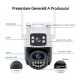 Камера за видеонаблюдение BeSmart, Двойна, 8MP, Инфрачервено нощно виждане, Ultra HD 4K, 5X увеличение, Ротация, LED светлини, Двупосочна комуникация, Сензор за движение, Черен/БялКамери за видеонаблюдение за външен монтаж