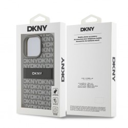 DKNY PU Leather Repeat Pattern Tonal Stripe Case for iPhone 16 Pro Beige – защитен калъф