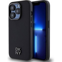 DKNY PU Leather Stack Logo MagSafe Case за iPhone 15 Pro Max Black
