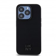 DKNY PU Leather Stack Logo MagSafe Case pentru iPhone 15 Pro Max Black