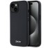 DKNY PU Leather Silver Metal Logo Magsafe Case pentru iPhone 15 Black – husă de protecție pentru iPhone 15