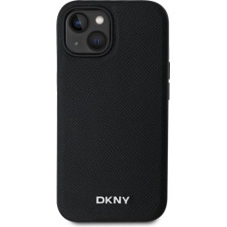 DKNY PU Leather Silver Metal Logo Magsafe Case for iPhone 15 Black – защитен калъф за iPhone 15