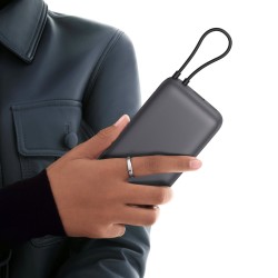 Xiaomi Power Bank 20000mAh Dark Gray BHR9740GL cu cablu USB Type-C încorporat și încărcare rapidă de 22.5W